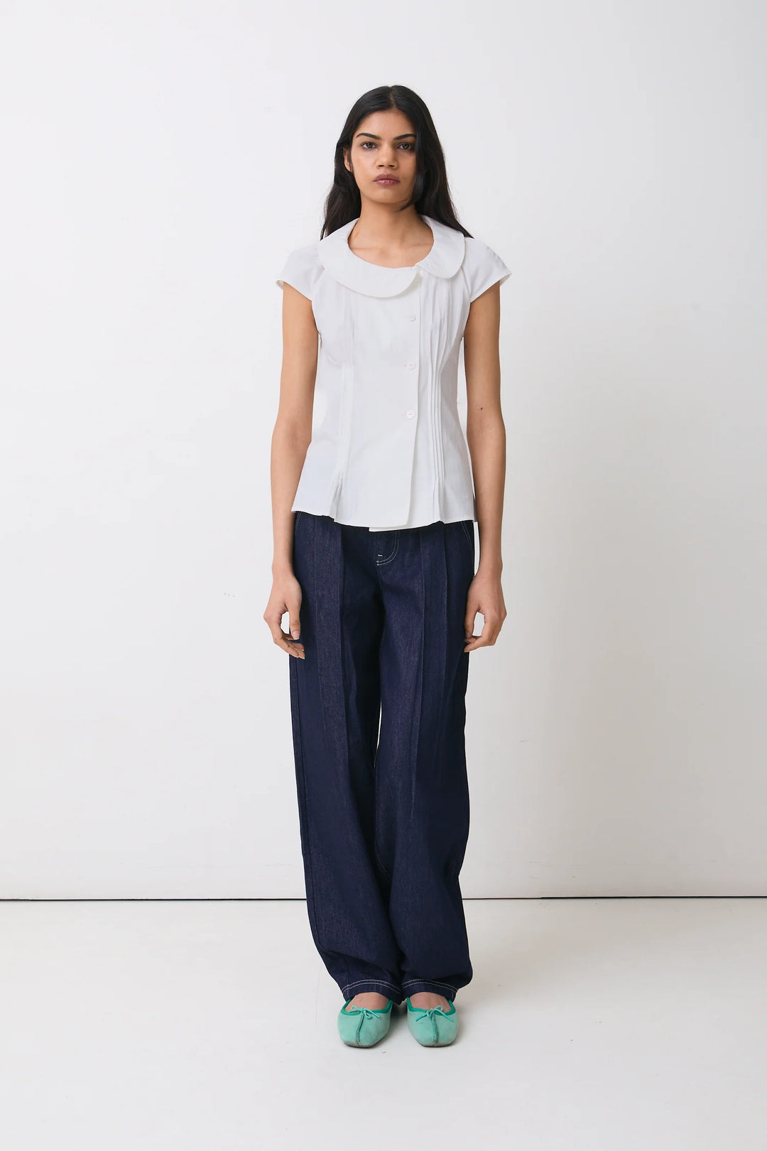 Missy Asymmetric Blouse - Porcelain