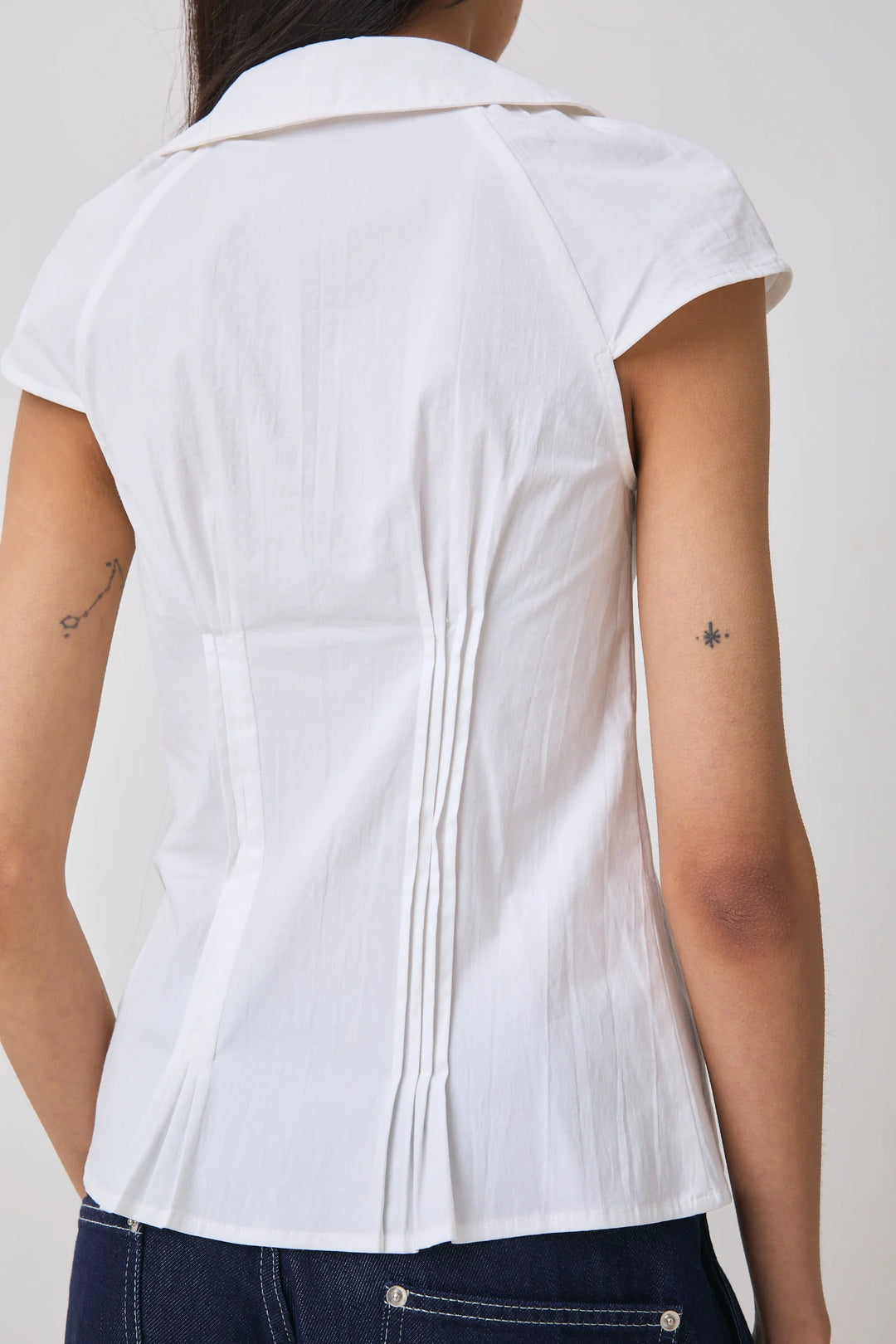 Missy Asymmetric Blouse - Porcelain