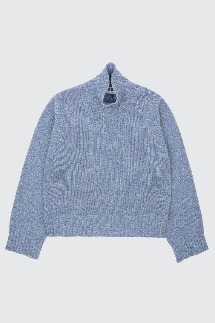 Funnel Neck Jumper - Periwinkle Melange