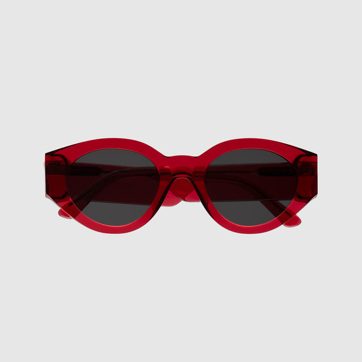 Polly Sunglasses - Red with Grey Solid Lens