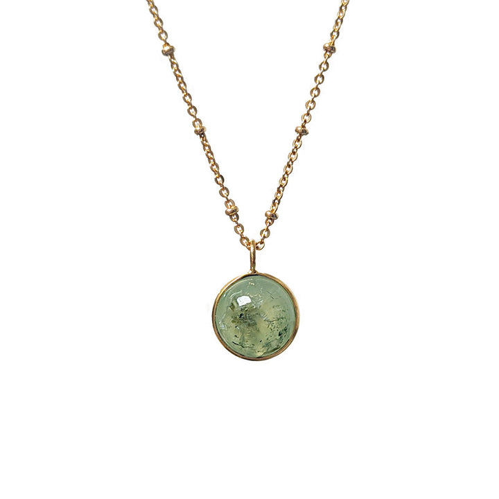 Magic Prehnite Ball Pendant Necklace