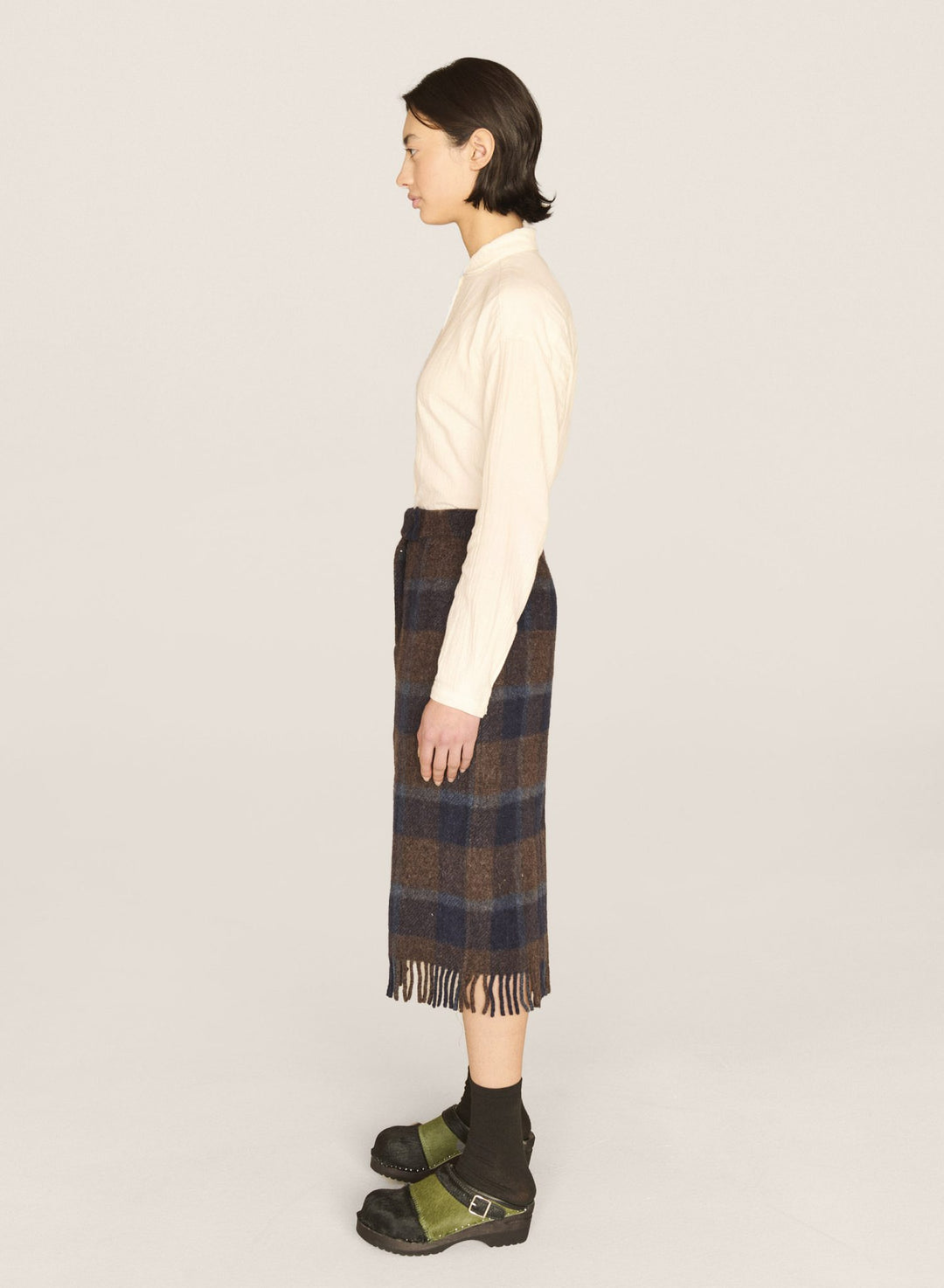 Alina Blanket Wool Skirt - Brown Multi - Frontiers Woman