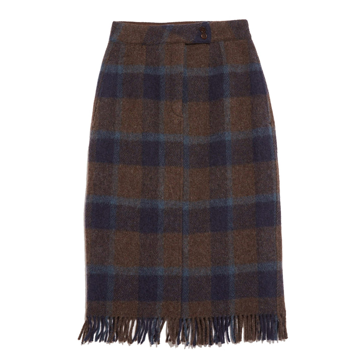 Alina Blanket Wool Skirt - Brown Multi