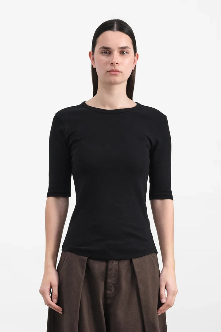 Charlotte Short Slv Top - Black