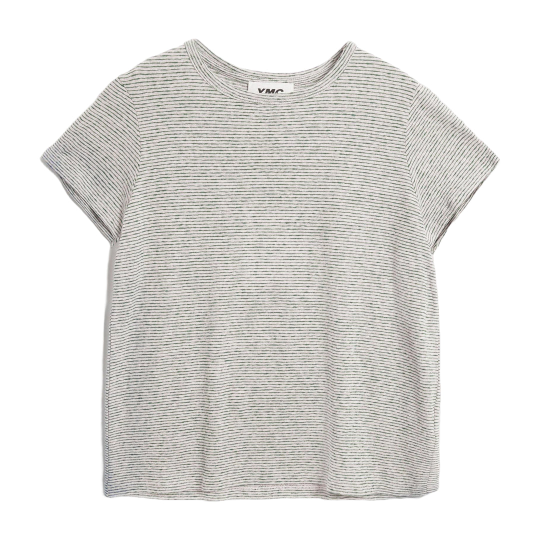 Linen Blend Day T-Shirt - Ecru Stripe