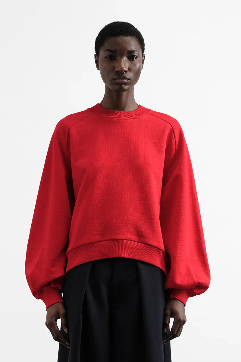 Bellow Sleeve Sweatshirt - Red