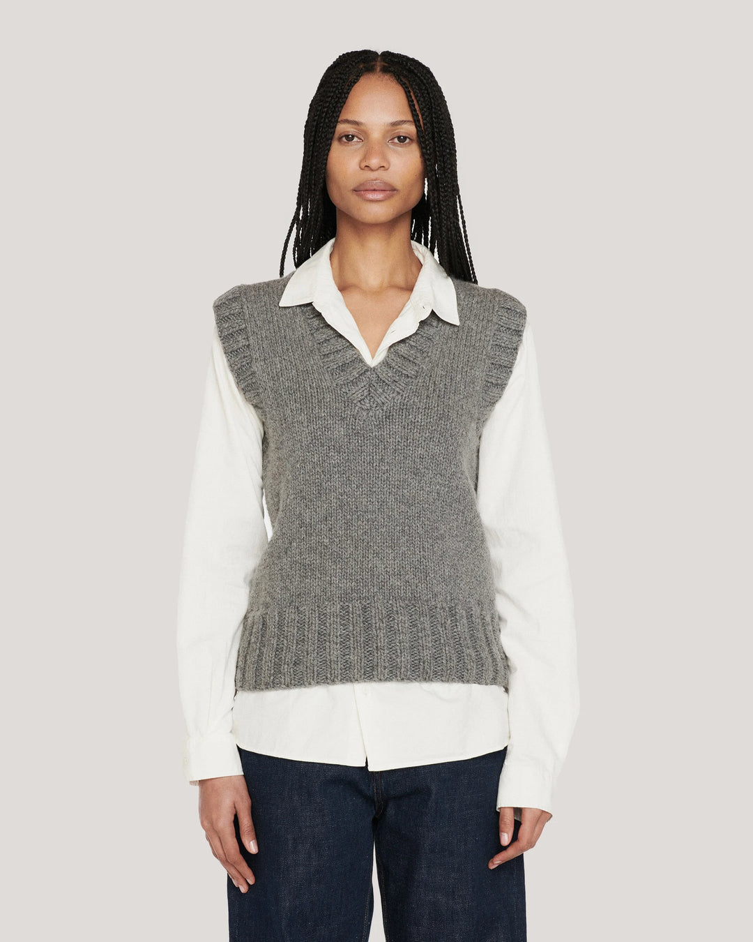 Heidi Knitted Vest - Grey