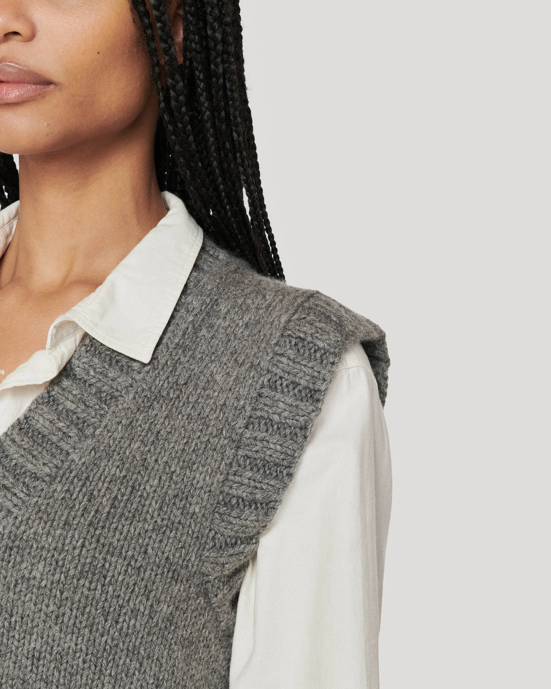 Heidi Knitted Vest - Grey