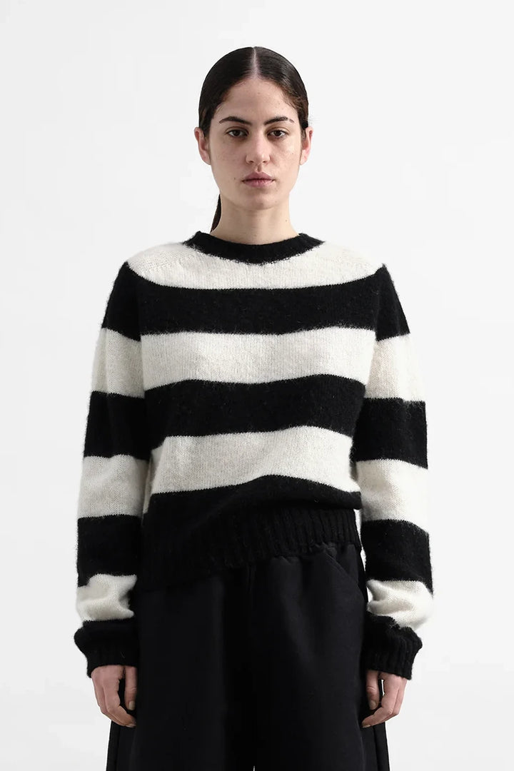 Jets Stripe Knit - Black/Cream