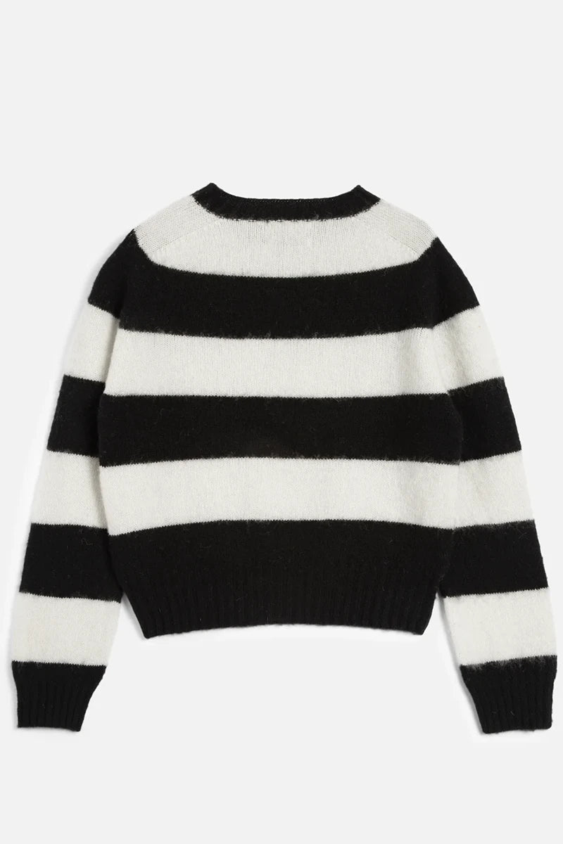 Jets Stripe Knit - Black/Cream