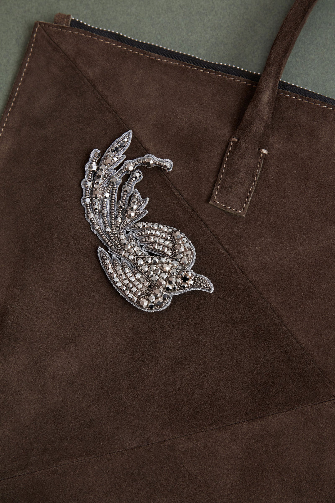 Swallow Brooch - Black Rhinestone