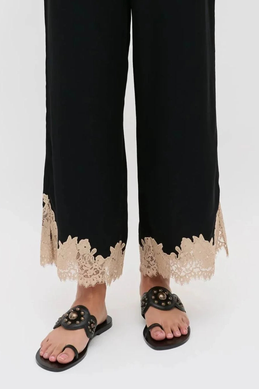 Marcela Satin Trouser - Black