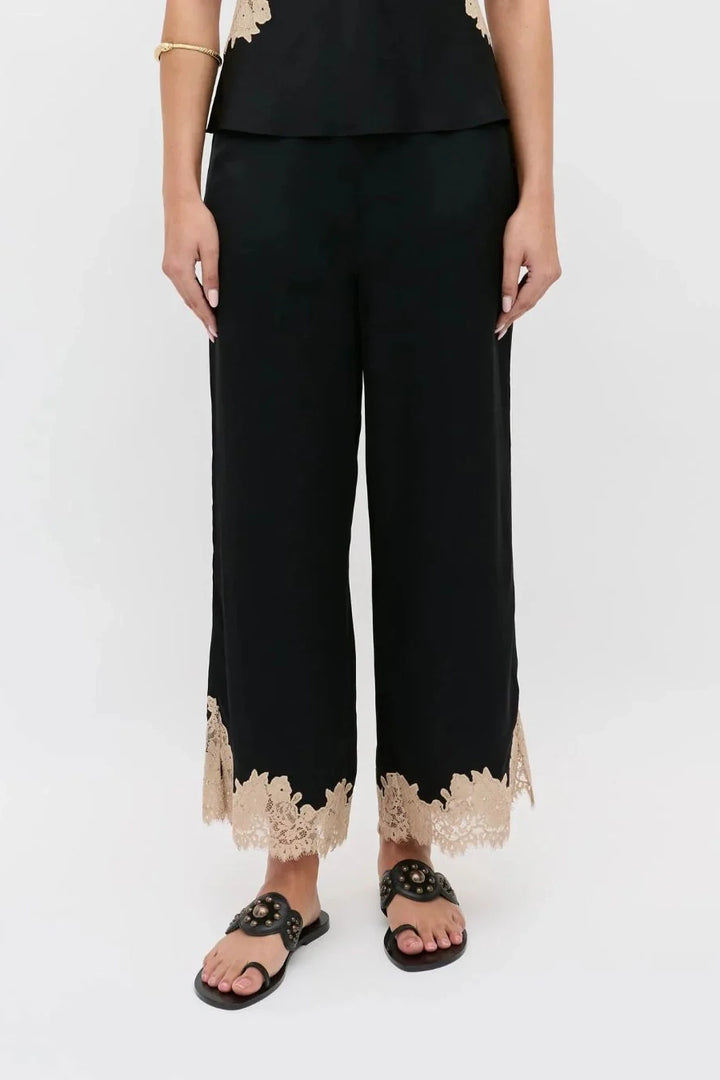 Marcela Satin Trouser - Black