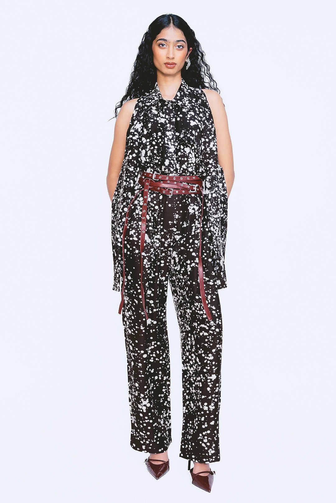 Flow Trousers - Onyx Splatter Print