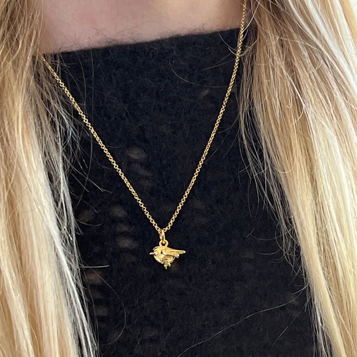 Robin Charm On Rollo Chain Necklace