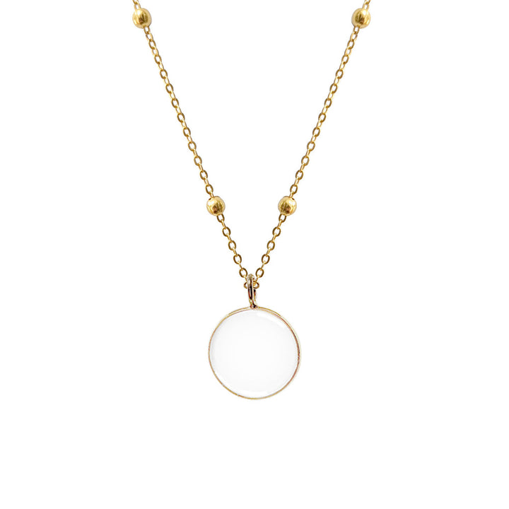 Rock Crystal Coin Pendant Necklace