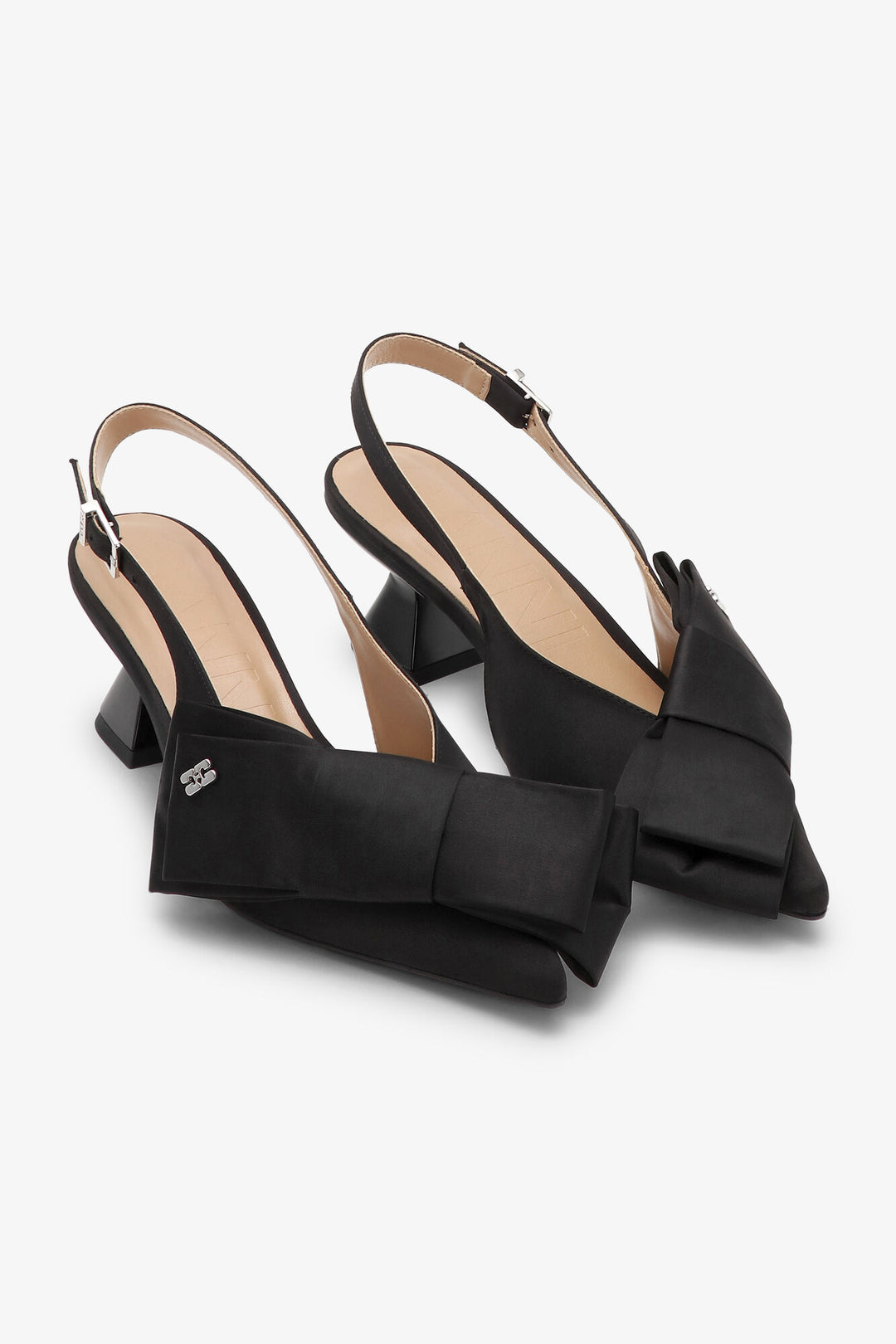 Black Bow Kitten Heel Pumps