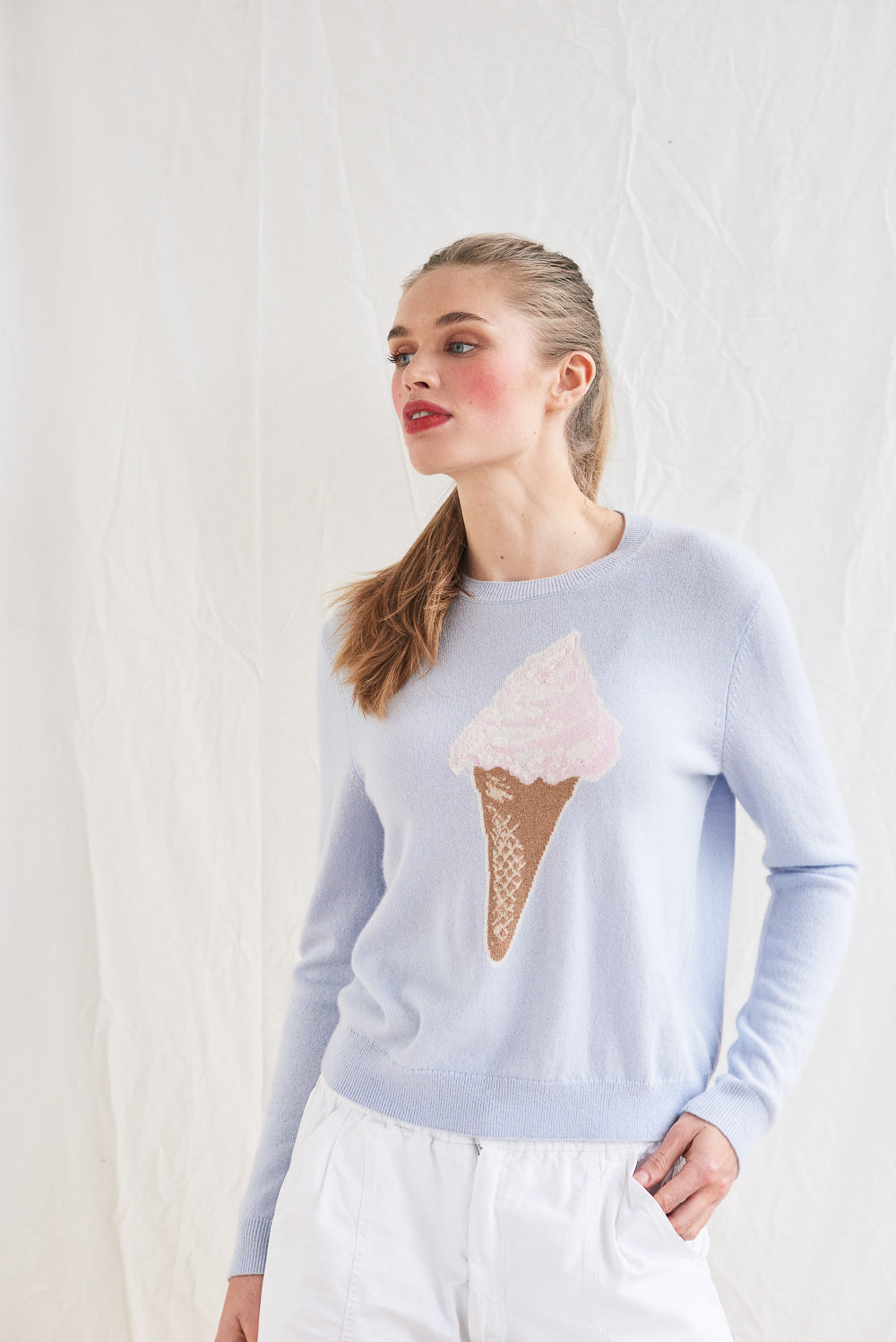 Ice Cream Cashmere Crew - Azure/Multi
