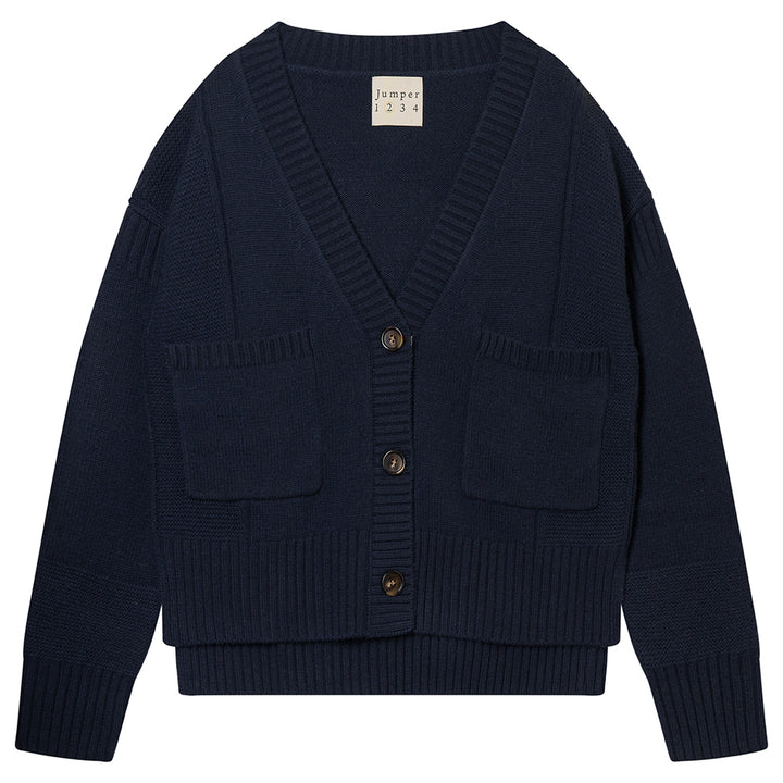 Guernsey Cardigan - Navy