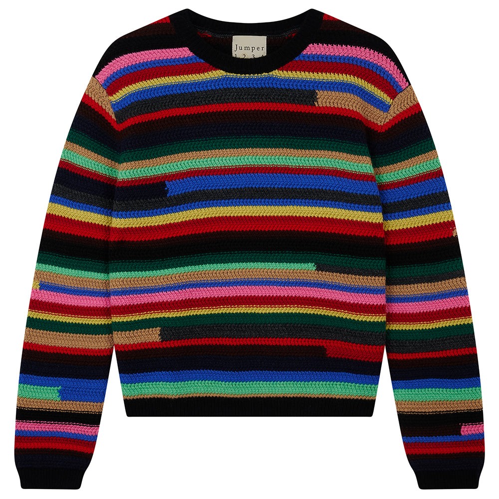 Rainbow Textured Crew Cashmere - Multi