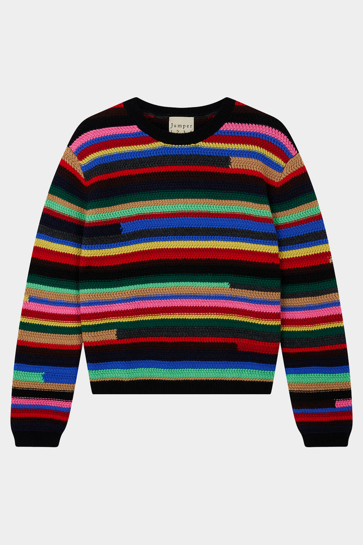 Rainbow Textured Crew Cashmere - Multicolour