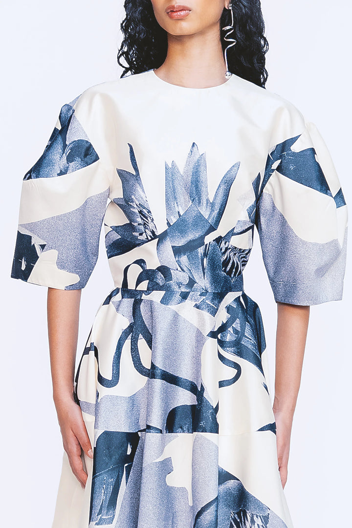 Structure Dress - Graphite Garden Print