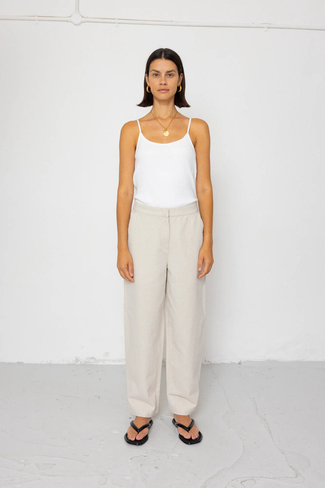 Suit Trousers - Natural Linen Cotton Canvas