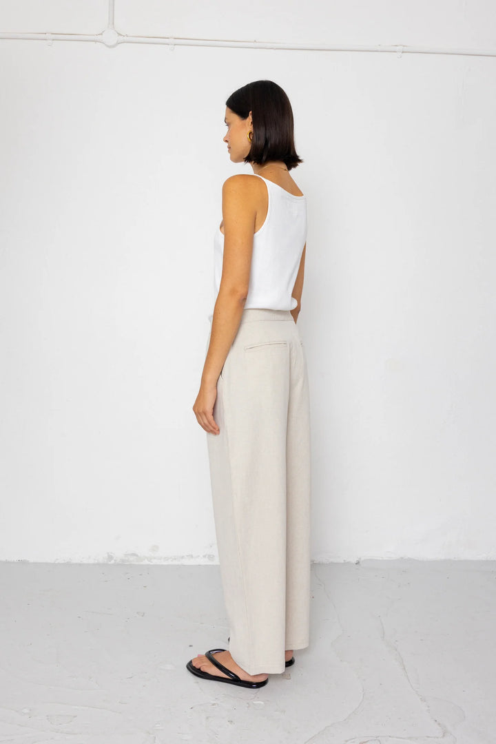 Suit Trousers - Natural Linen Cotton Canvas