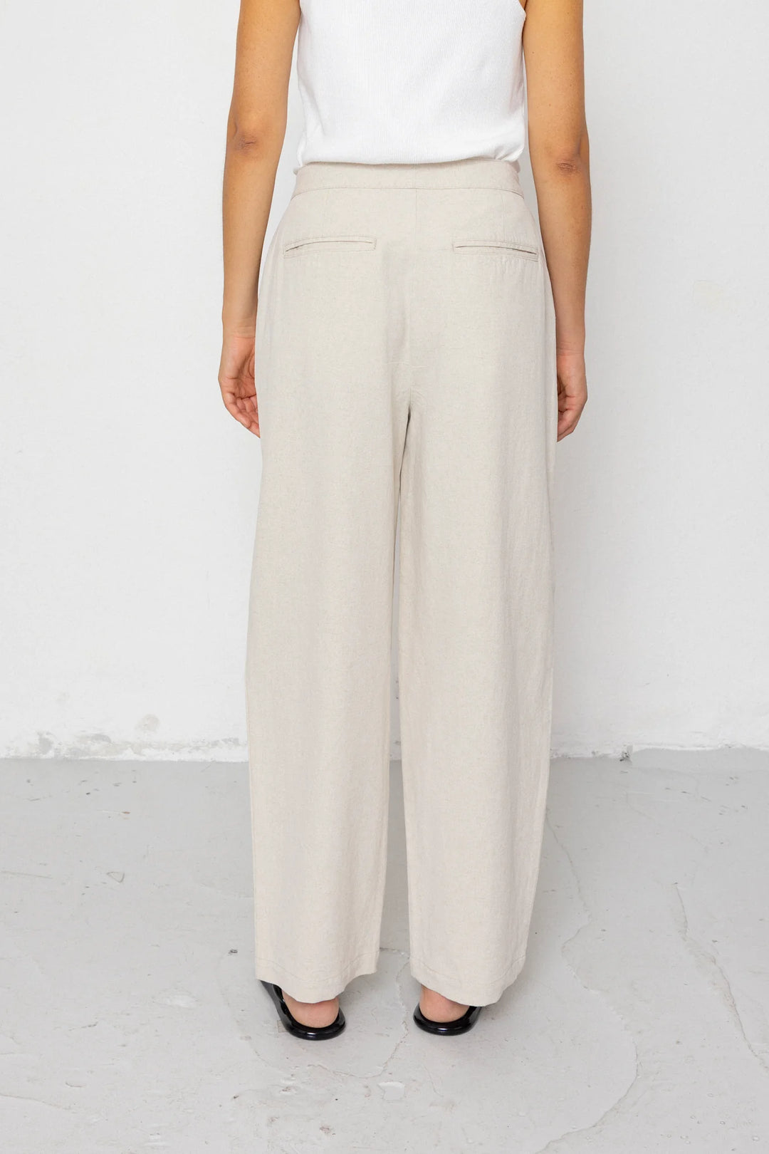 Suit Trousers - Natural Linen Cotton Canvas