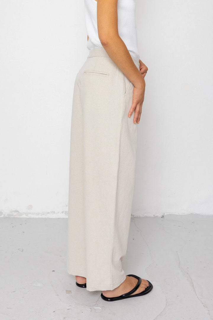 Suit Trousers - Natural Linen Cotton Canvas