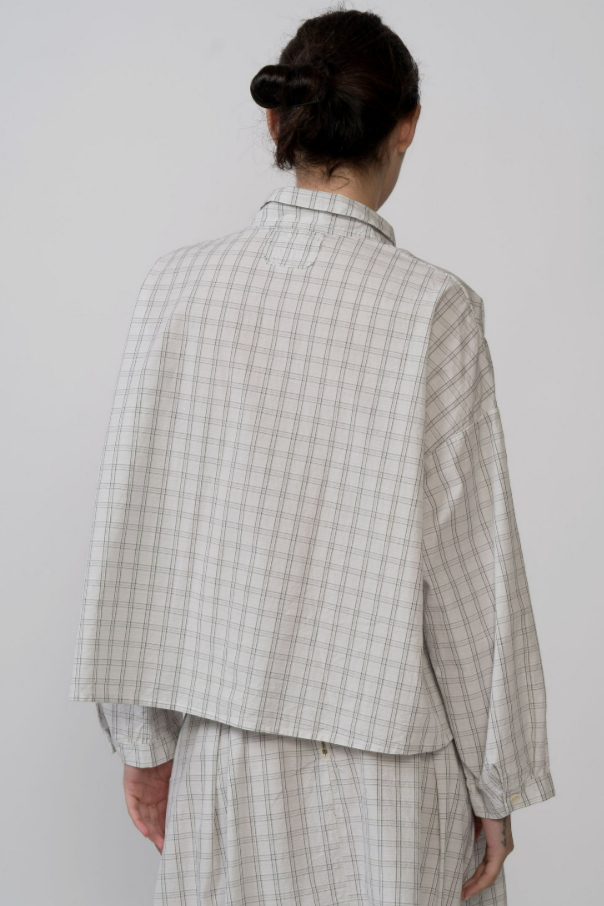 Grid-Checked Shirt - White - Frontiers Woman
