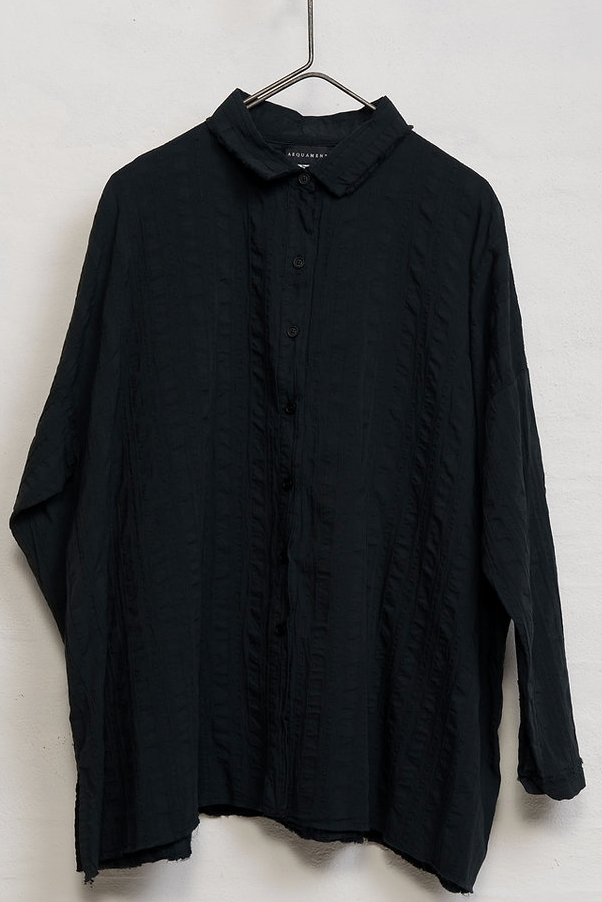 Tonal Stripe Shirt - Black - Frontiers Woman