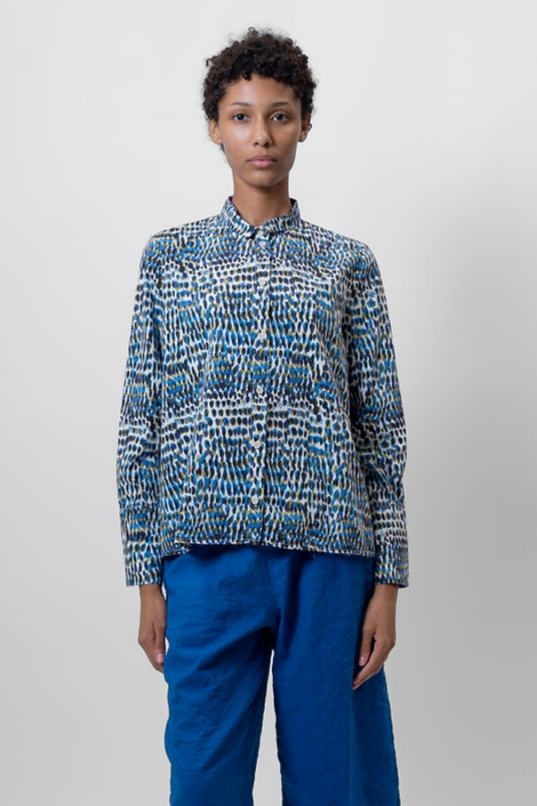 Dots Print Shirt - Blue - Frontiers Woman