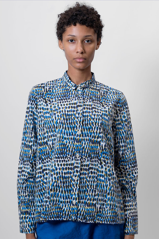 Dots Print Shirt - Blue - Frontiers Woman