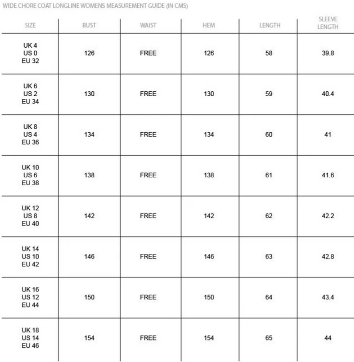 Wide Chore Coat Longline - Midnight