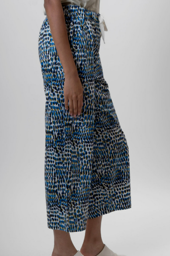 Dots Print Trousers - Blue - Frontiers Woman