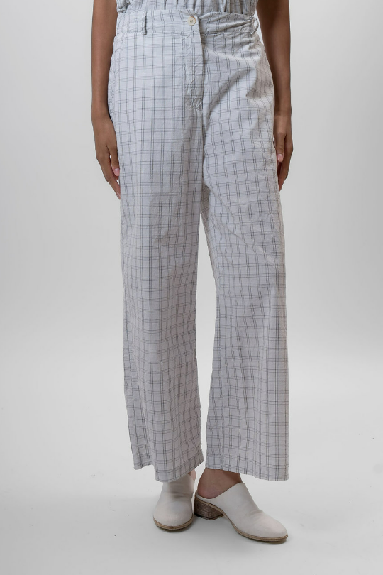 Check Trousers - White - Frontiers Woman