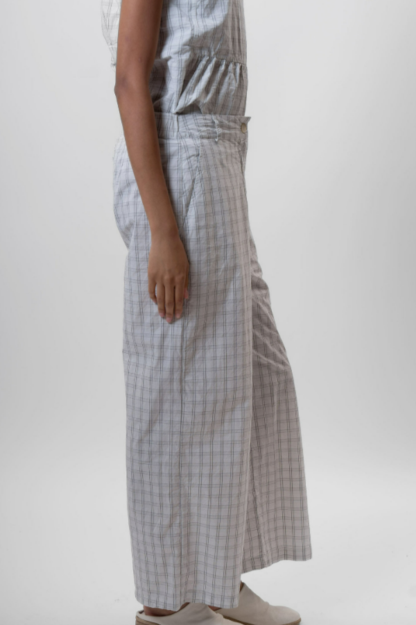 Check Trousers - White - Frontiers Woman