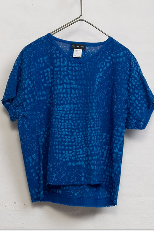 Tonal Blue Dots Top - Sea - Frontiers Woman
