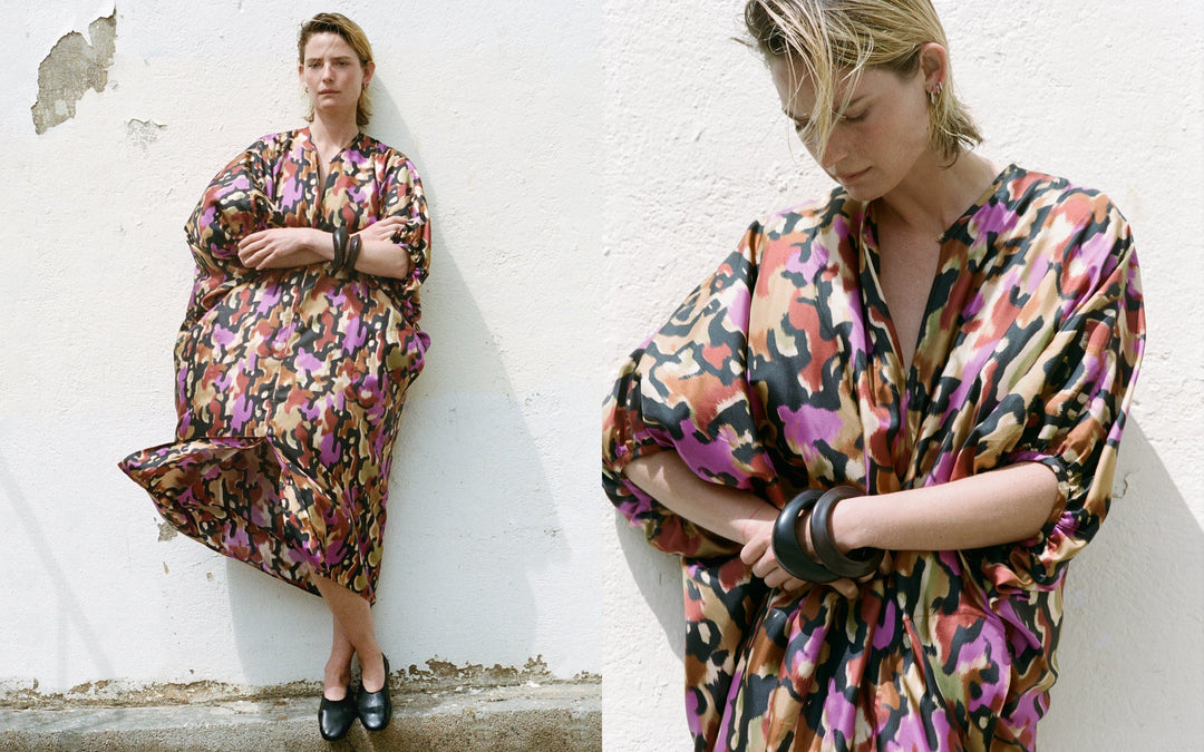 Alger Dress - Hazlenut / Fuschia