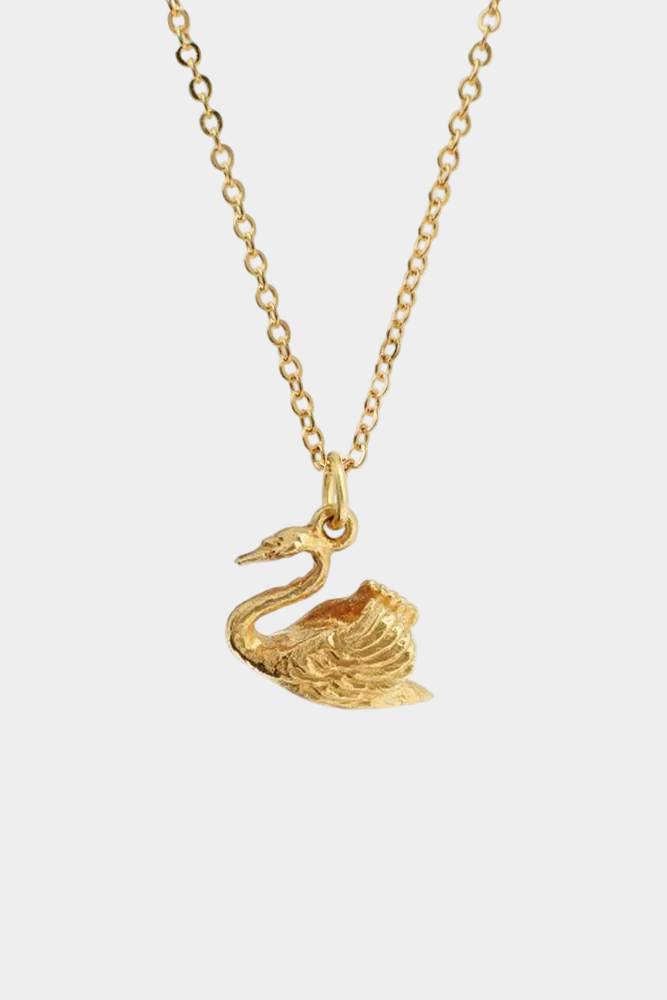 Small Swan Charm Necklace