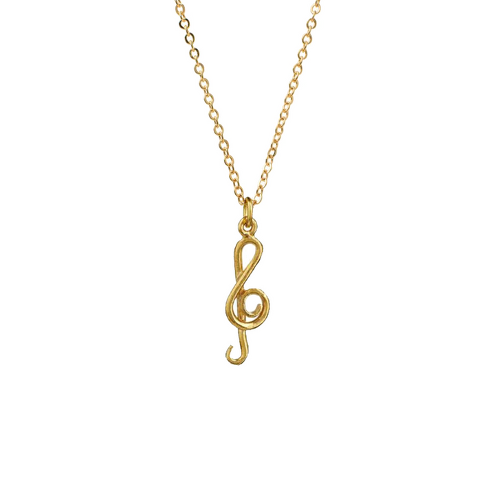 Mini Treble Clef Charm Necklace