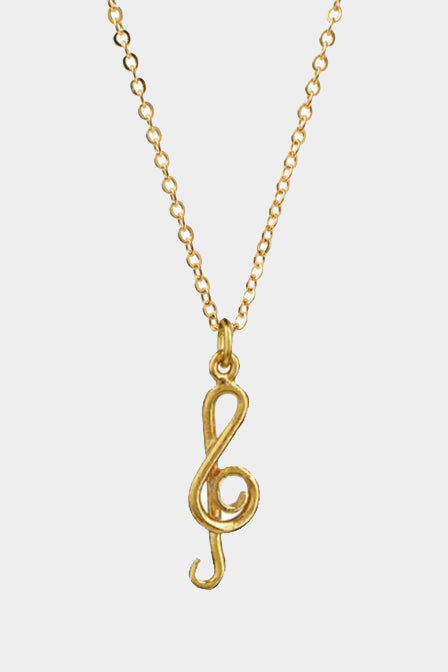 Mini Treble Clef Charm Necklace