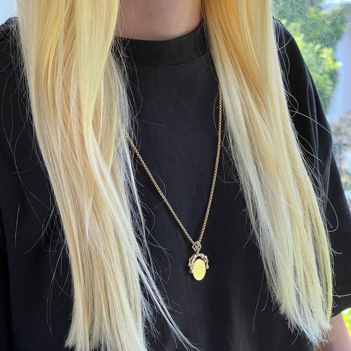Victorian Spinner Coin Pendant Necklace