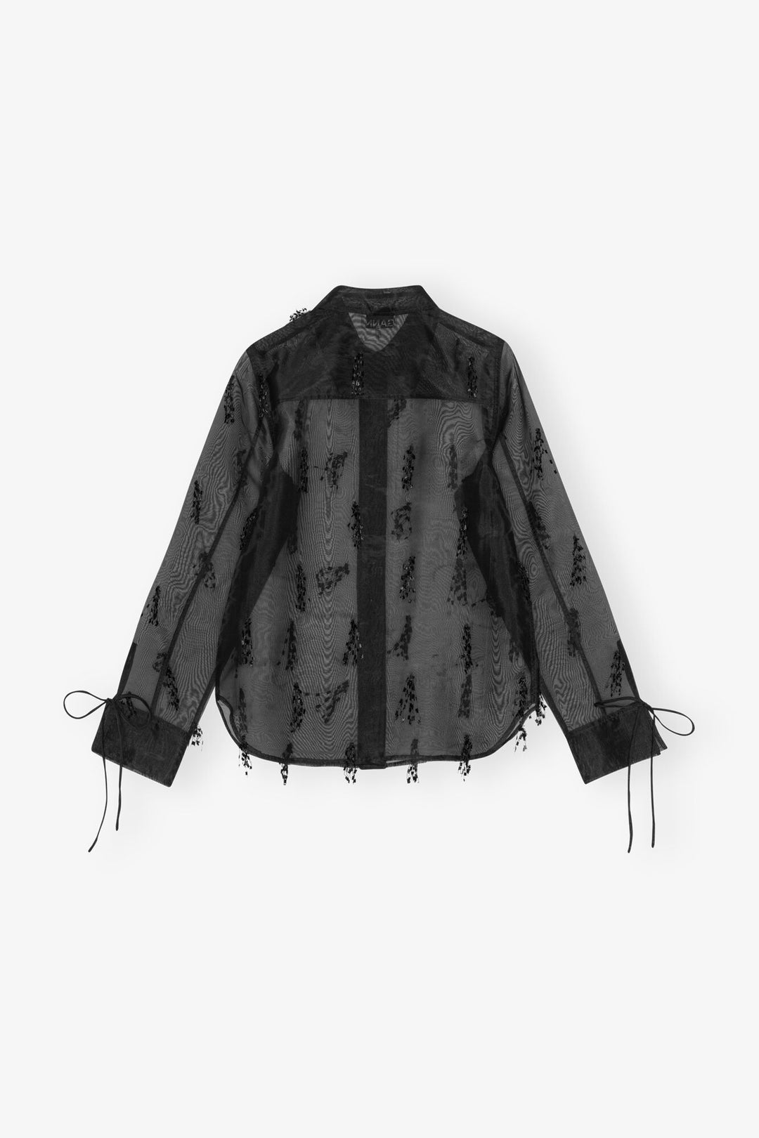 Fringed Organza Shirt - Black