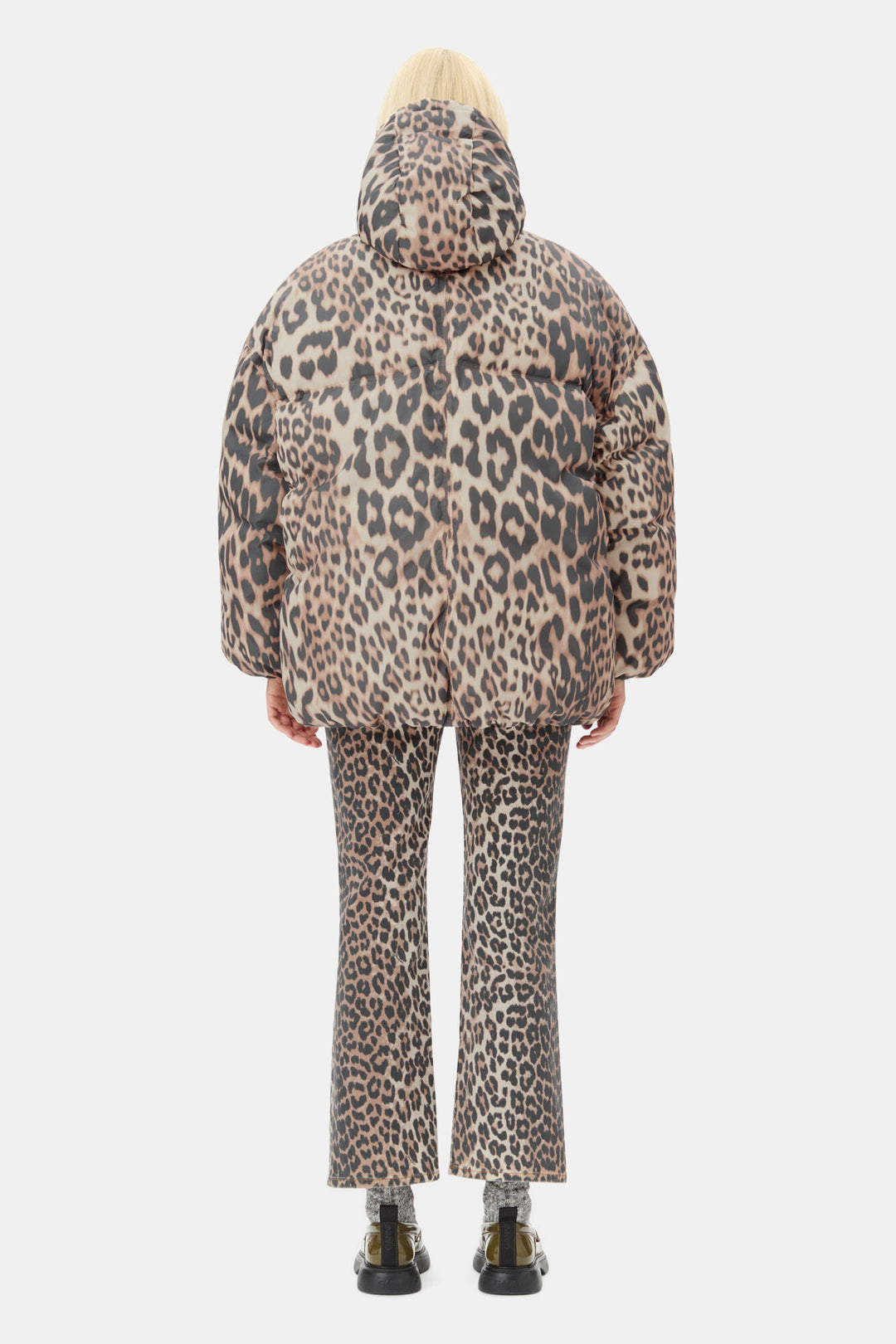 Midi Puffer Jacket - Leopard