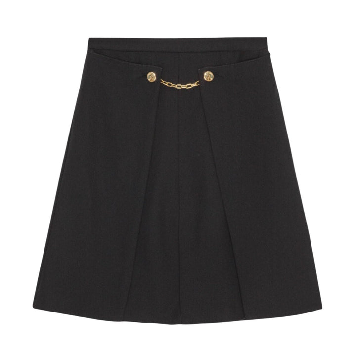 Light Twill Suiting Skirt - Black