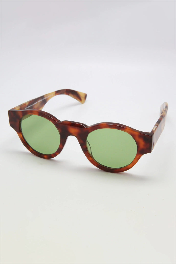 Michelle Sunglasses E81 Tortoiseshell - Green Lens