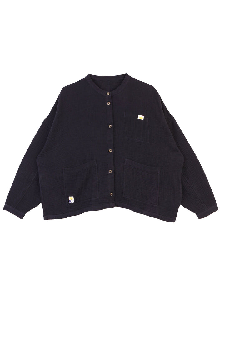 Wide Chore Coat Longline - Midnight