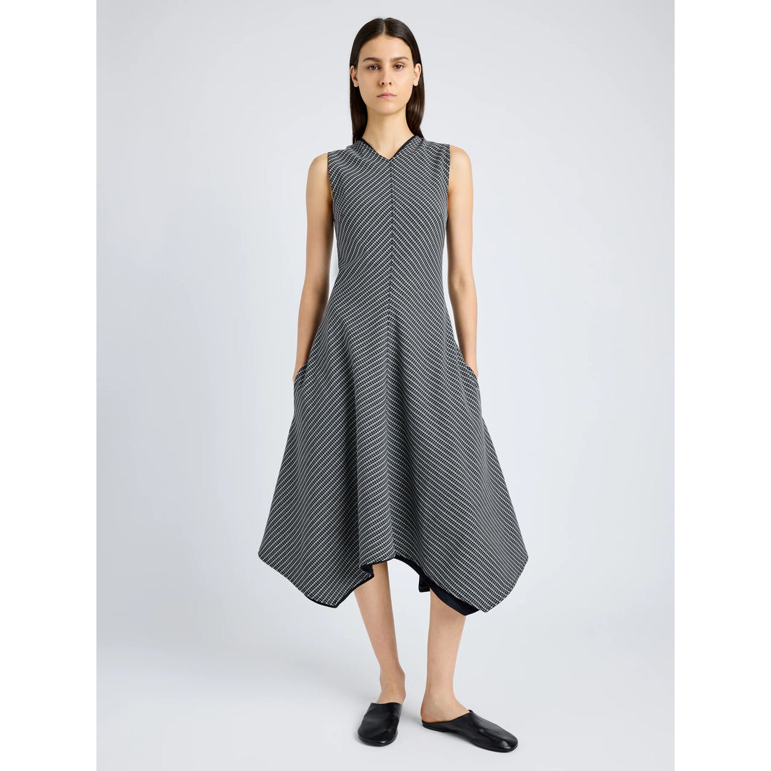 Layla Dress - Black/White Check Stretch Tailoring